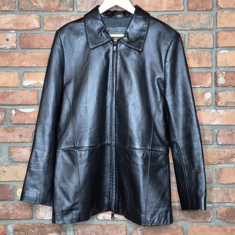 Stormtech Classics Genuine Leather Jacket Black Minimalist Tailored Quiet Luxury